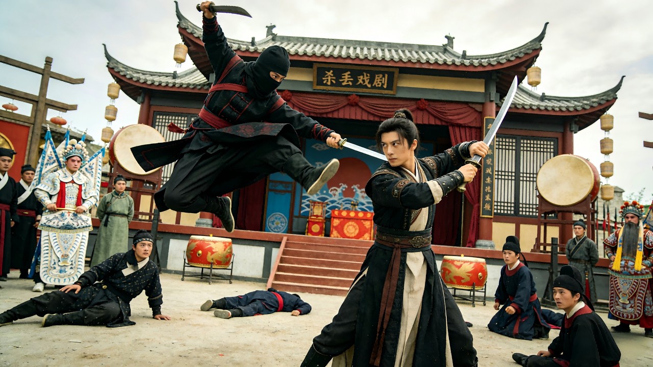 殺手偽裝成戲班子刺殺小夥，誰料他一人出手反殺全場！