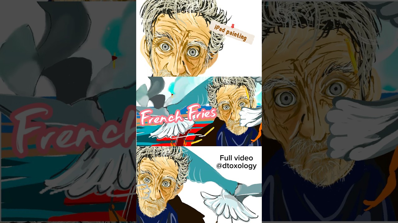 2 Minute Colorful iPad Painting; French Fries and Seagulls to Unwind After a Long Day