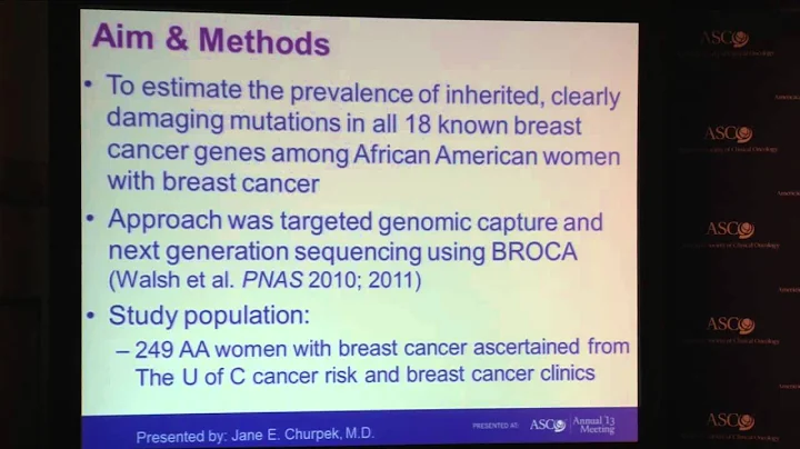 ASCO 2013: Jane E. Churpek, The University of Chicago, Chicago, Ill.