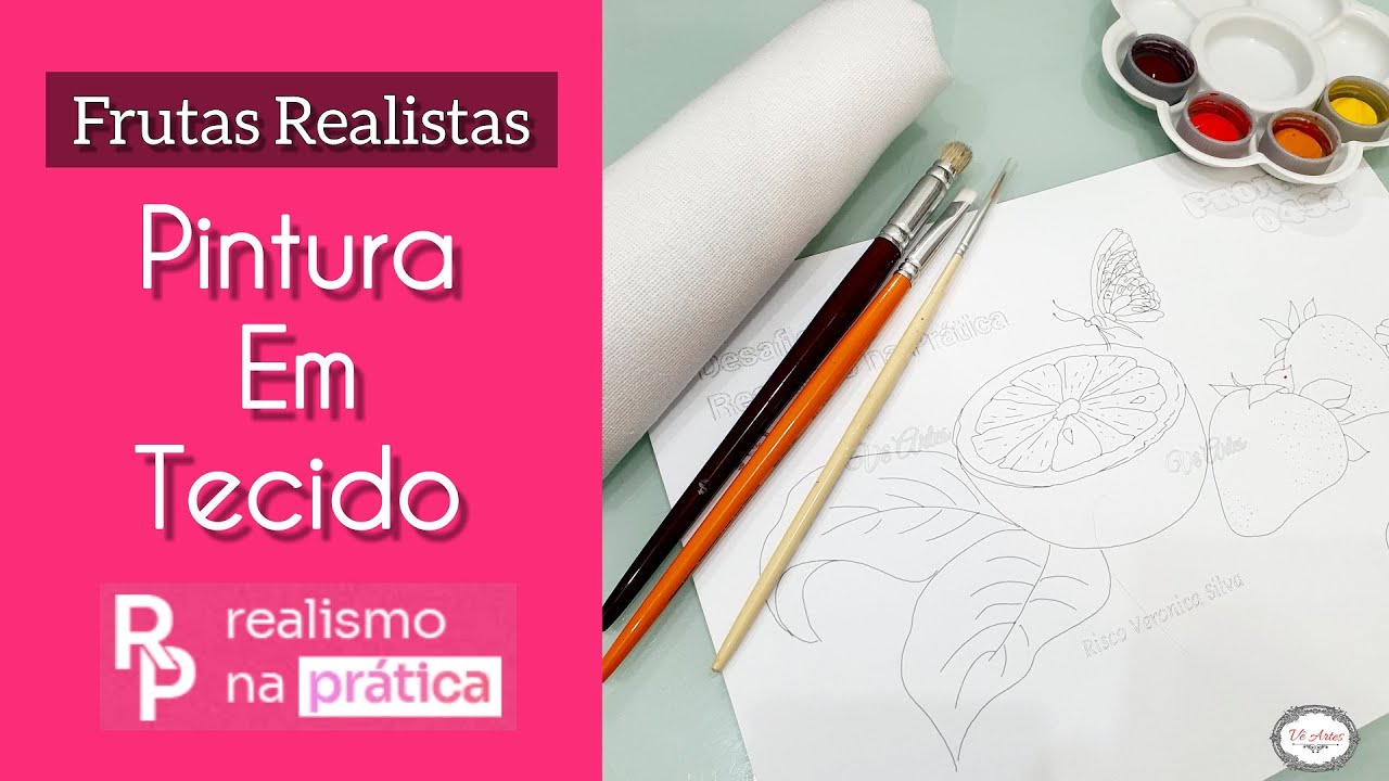 Pintura em Tecido para iniciantes - REALISMO NA PRÁTICA - FRUTAS REALISTAS - LARANJA