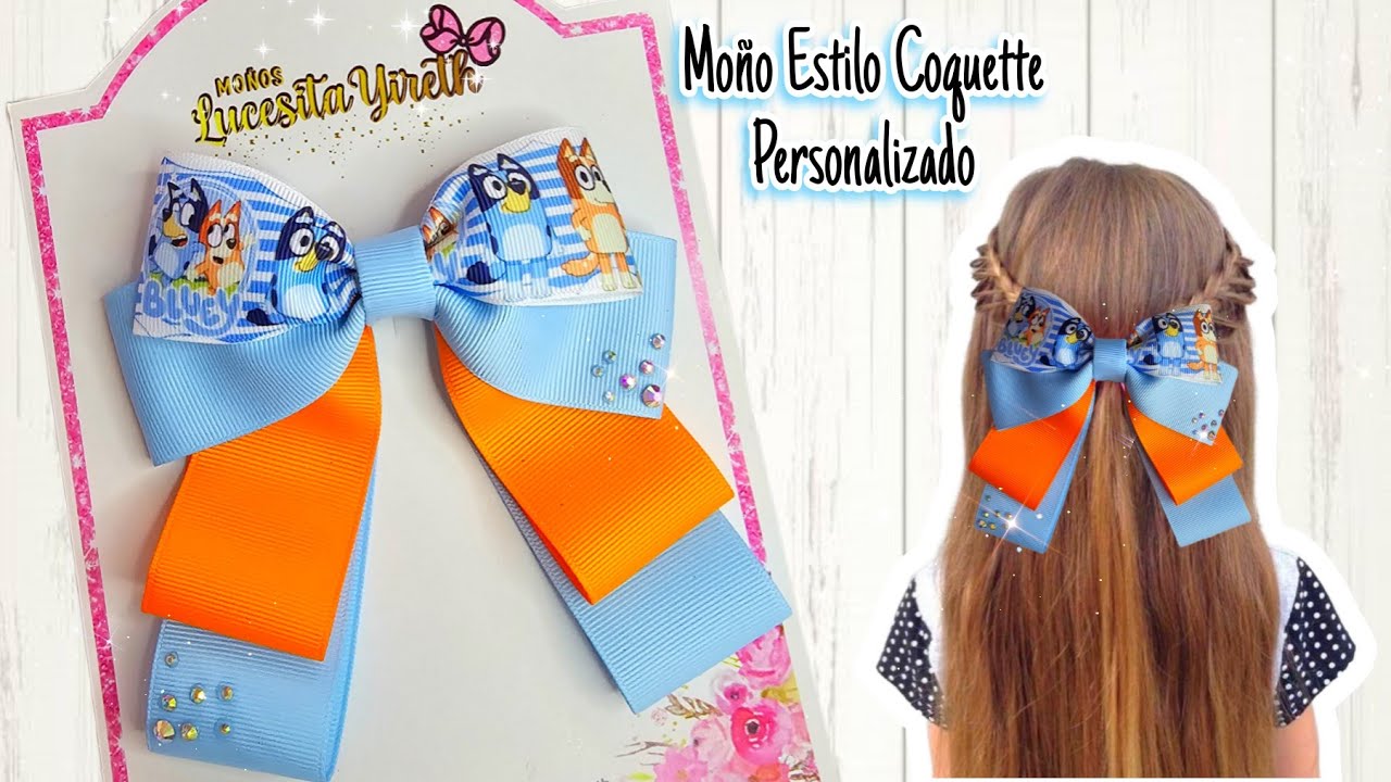 Moño Estilo Coquette con listón de 3.8/4 cm 