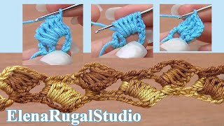 How to Crochet Lace Cord of Long Stitches Tutorial 2
