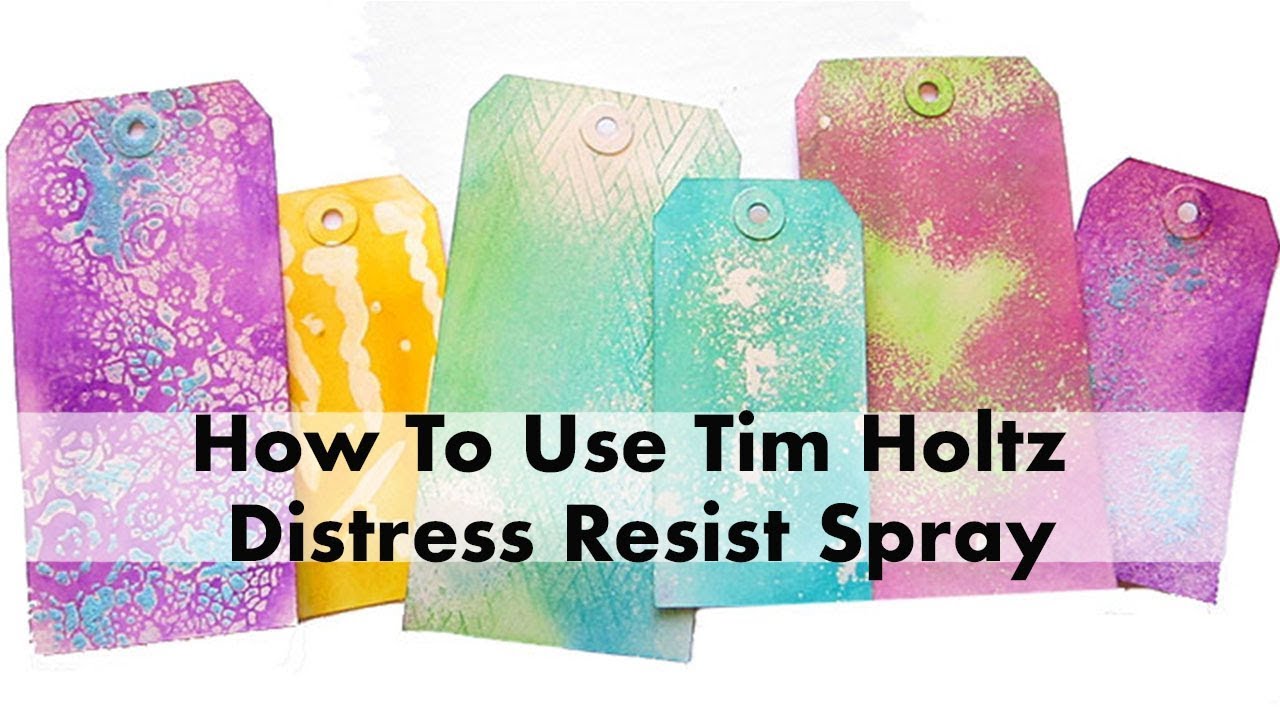 How to use Tim Holtz distress Resist Spray card making happy birthday