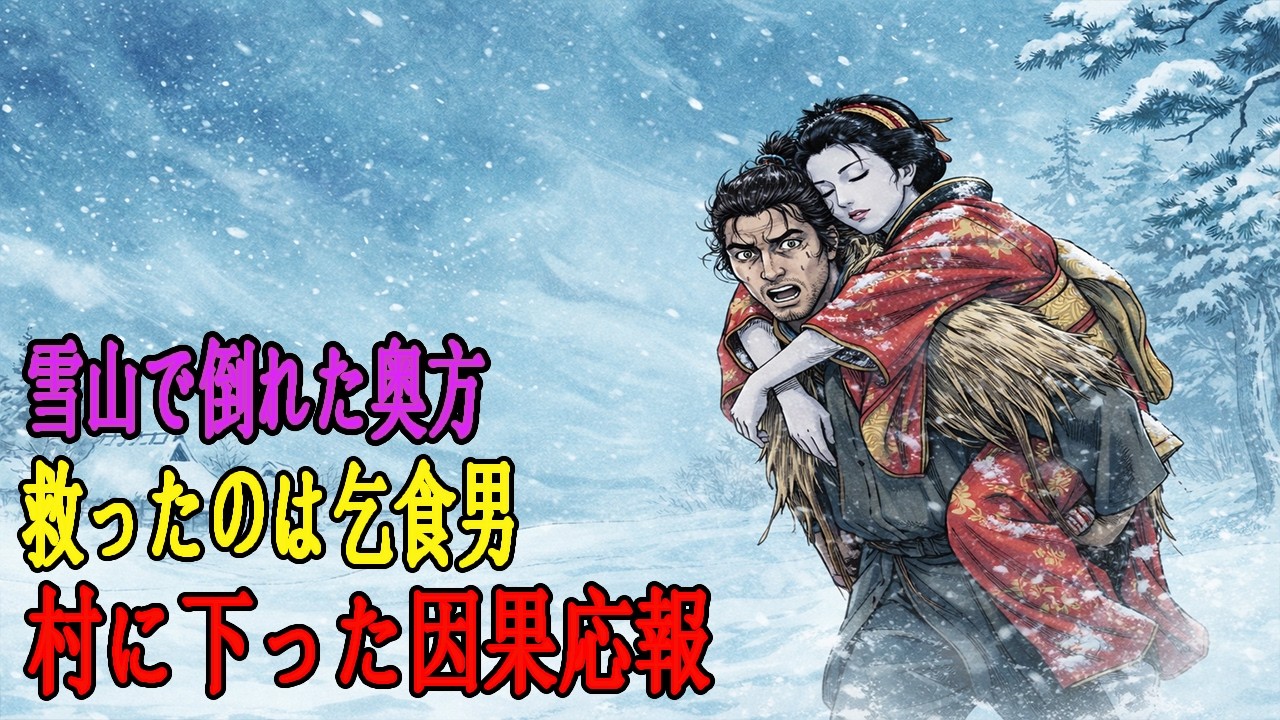 【号泣】雪山で奥方を救った乞食｜翌朝の逆転と村の末路 | 伝説 | 昔話 | 説話 | 民話