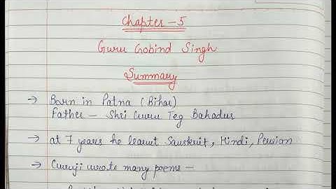 Chapter-5 Guru Gobind Singh Ji (11 Class,Ele.Eng.)