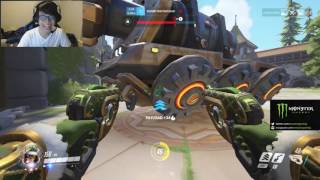 Mickie does a sneaky backcap