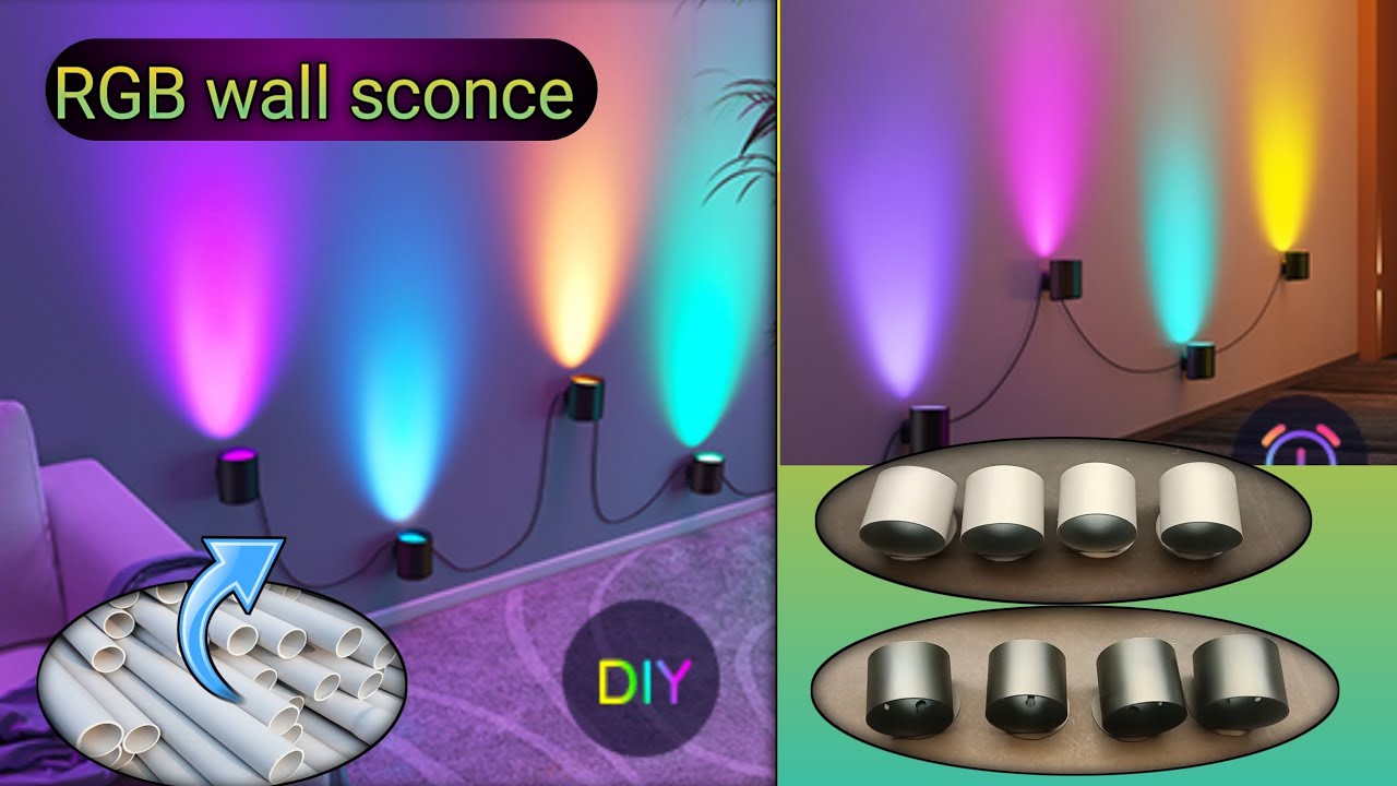 "DIY RGB Wall Sconce | Antique Wall Lamp | Wall Décor 2024Led spot light