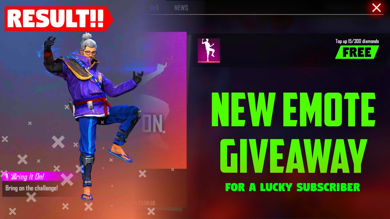 NEW EMOTE GIVEAWAY : FREE FIRE NEW EMOTE BRING IT ON EMOTE ...