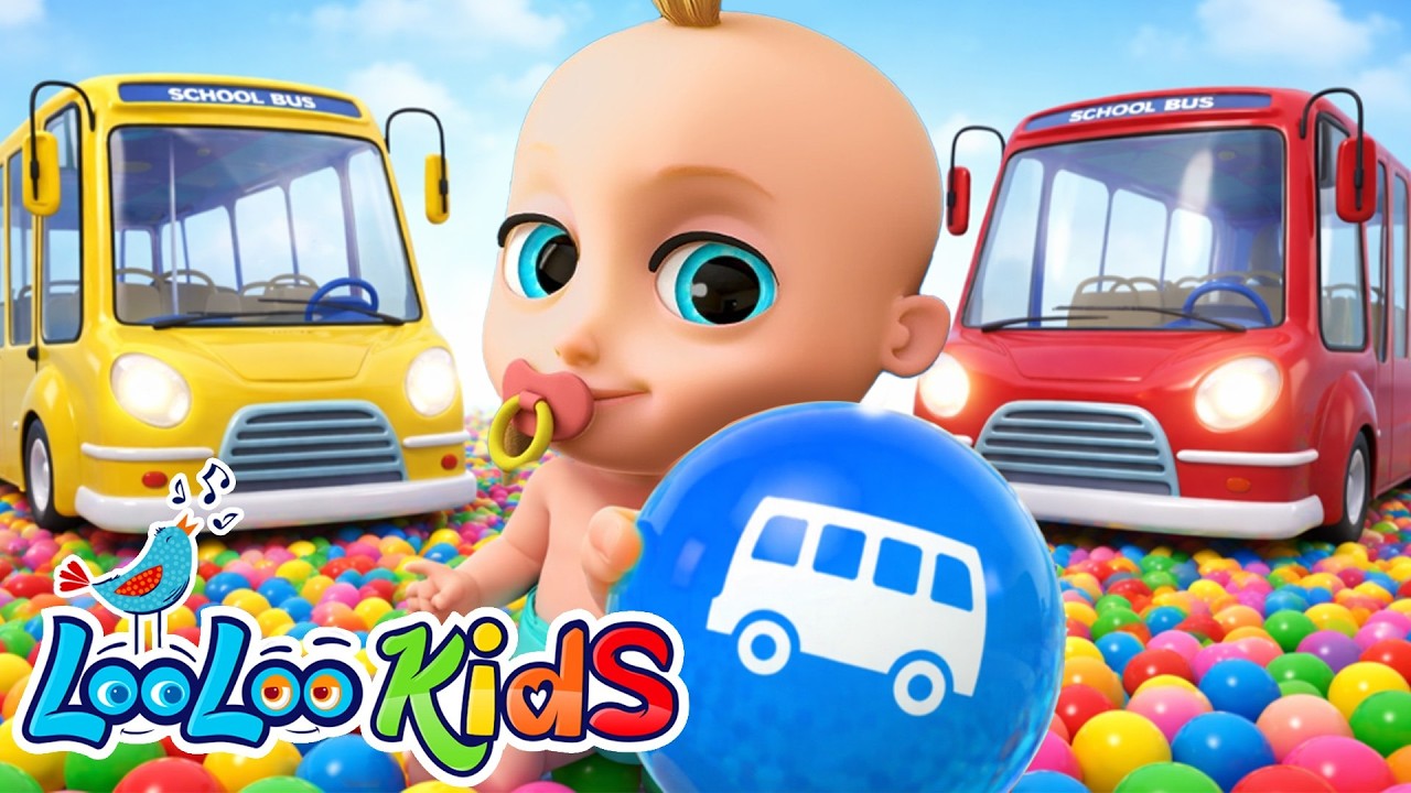 Wheels On The Bus Colors + Johny Johny Yes Papa - Learn Colors with Gumball Machine and Marble Run