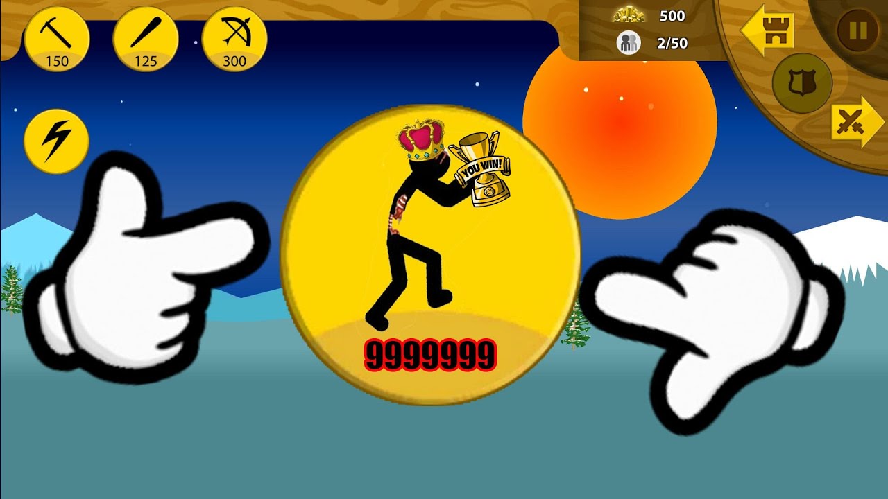 x9999999 ZOMBIE MINI BLACK VS WIN ZOMBIE BIG SIZE | STICK WAR