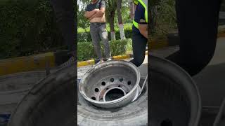 Truck Puncture Tire Replacement Outdoor Rescue!