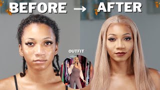 3in1 FALL GRWM🍁🍂- Hair install, brown makeup tutorial & cozy outfit 🥧🐿☕️ (ash blonde wig, try on)