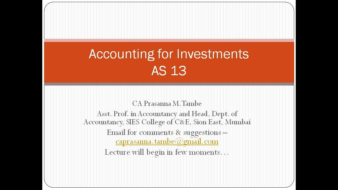 # LECTURE 3 - ACCOUNTING FOR INVESTMENTS - YouTube