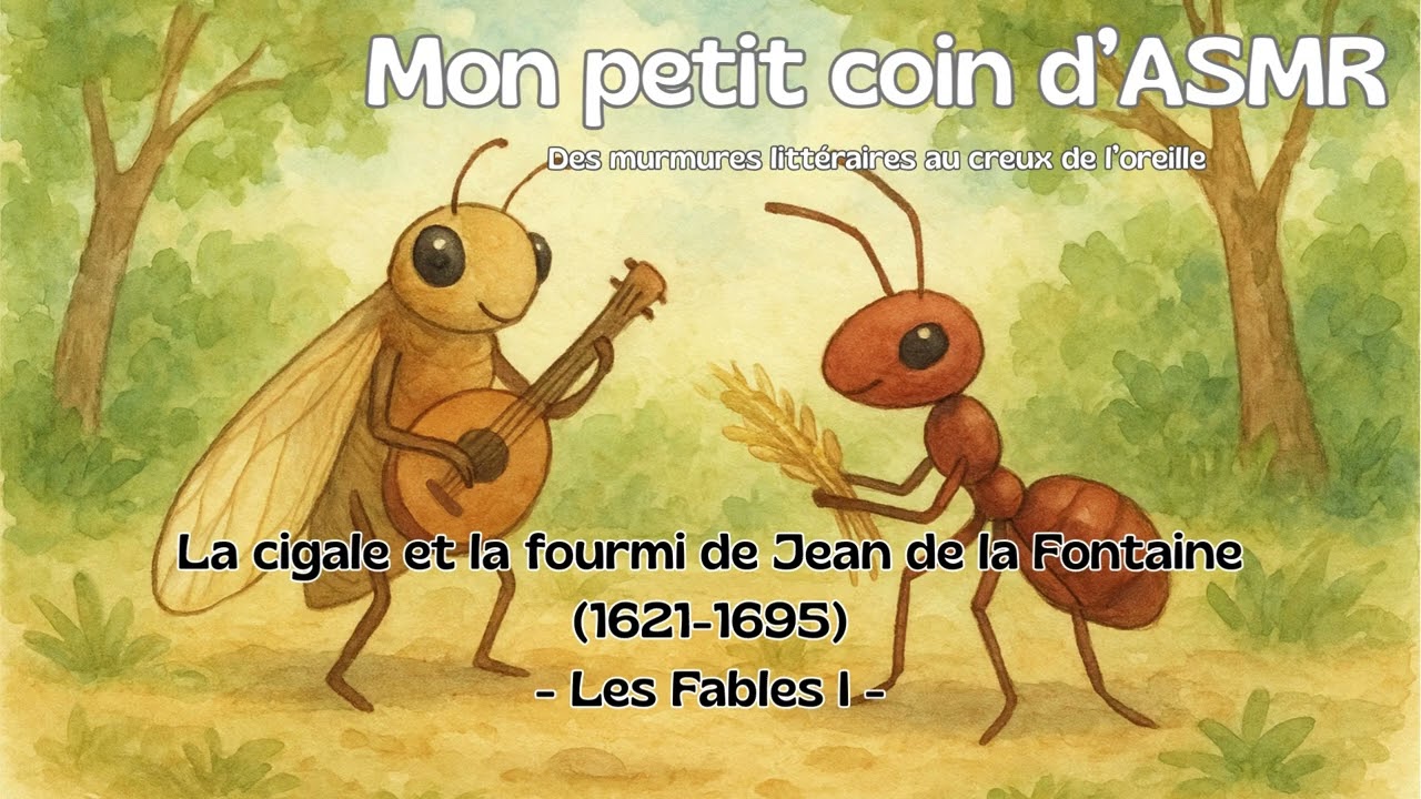 ASMR-FR Chuchotement du poème La cigale et la fourmi de Jean de la Fontaine