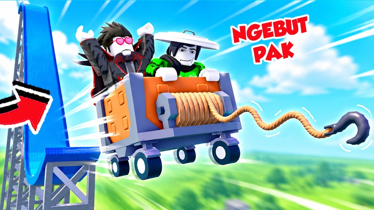 KITA MELUNCUR BALAPAN NAIK MINECART KOCAK DI ROBLOX!!!