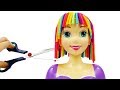 How to Make Rainbow Hair for Rapunzel. Making and Cutting Play Doh Hairstyles