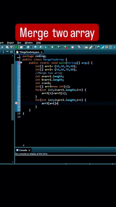Merge two array in java? | Array | Java | Merge | #coding #programming ...