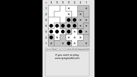 Grey is Odd - Today grids. Solution level 4 7X7 dated 07-25-2024 #logicpuzzles #logicgames  #games