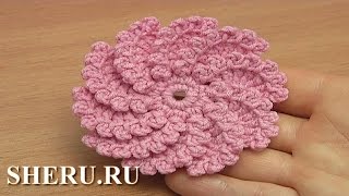 Простой вязаный крючком цветок Урок 119 Простой вязаный крючком цветок Урок 119
