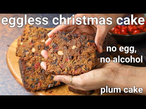 no egg no alcohol christmas cake recipe | eggless christmas fruit cake | kerala plum