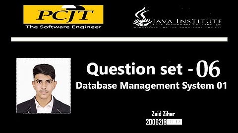 Question Set 06 | Database Management System | Java Institute | Zaid Zihar