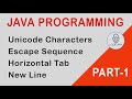 #1 Java Programming Examples | Unicode Characters | Escape Sequence | Horizontal Tab | Code VIXA