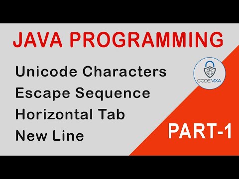 #1 Java Programming Examples | Unicode Characters | Escape Sequence | Horizontal Tab | Code VIXA