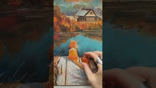 Вот Что Получилось! ❤️ #Art #Shortvideo #Painting #Artist #Oilpastel#Кот #Animals #Осень #Autumn