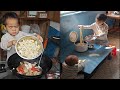 Adorable &amp; Diligent , Daily Little chef cook food for Family