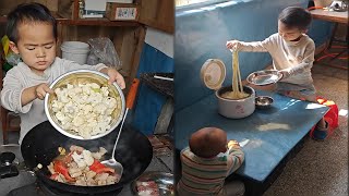 Adorable & Diligent , Daily Little chef cook food for Family