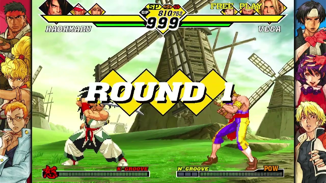 Capcom VS SNK 2: Mark Of The Millennium 2001 - Terry, Ryo, Haohmaru Playthrough (3 on 3 Match)