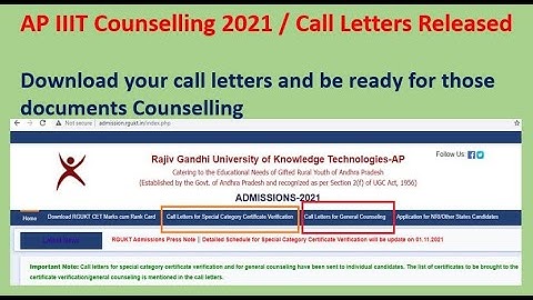 AP IIIT counselling 2021 | Call Letters Released | be ready for  Required  Documents