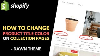 Shopify Dawn Theme: How to Change the Color of Product Titles on Collection Pages