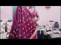 Hot embroidery saree wear in sidha pallu style || sidha pallu style perfect embroidery saree draping