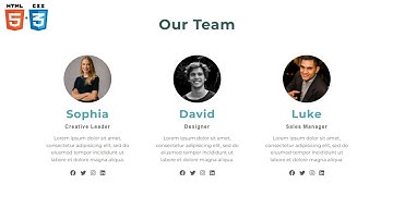 Responsive Our Team Section | Make an Our Team Section on Website using HTML & CSS