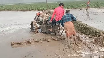 First Time - Leveling The Soil By Using Power Tiller in Potato field | Lavelle The Soil Power tiller