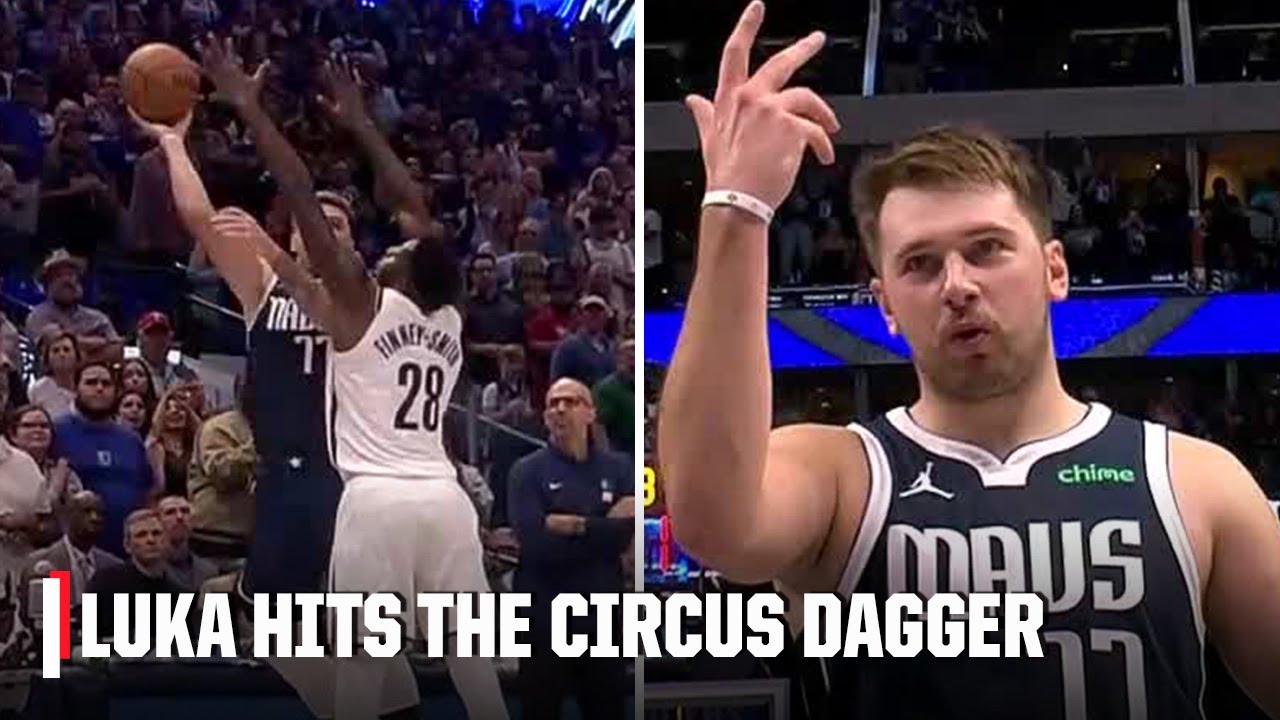 LUKA DONCIC CIRCUS THREE FOR THE DAGGER 😳 | NBA on ESPN - YouTube
