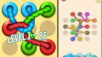 🏅 TANGLED LINE 3D: Knot Twisted 🤪 Level 1 ~ 25 🧩 Gameplay Walkthrough