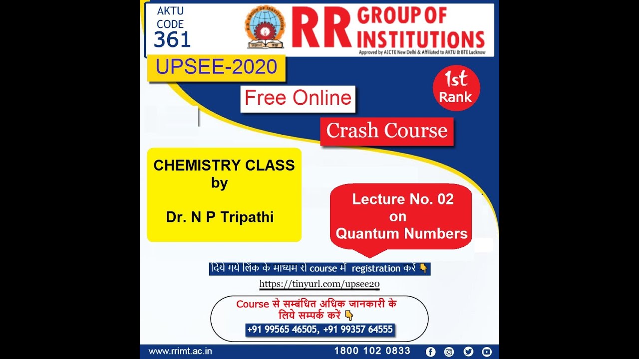 #Chemistry Lecture No.-02 on Quantum Numbers - YouTube