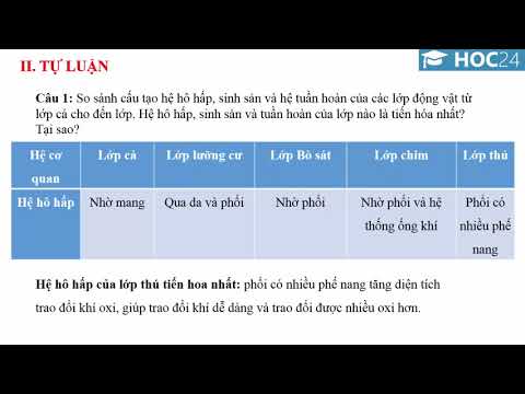 Ôn tập học kì 2 - Sinh học 7