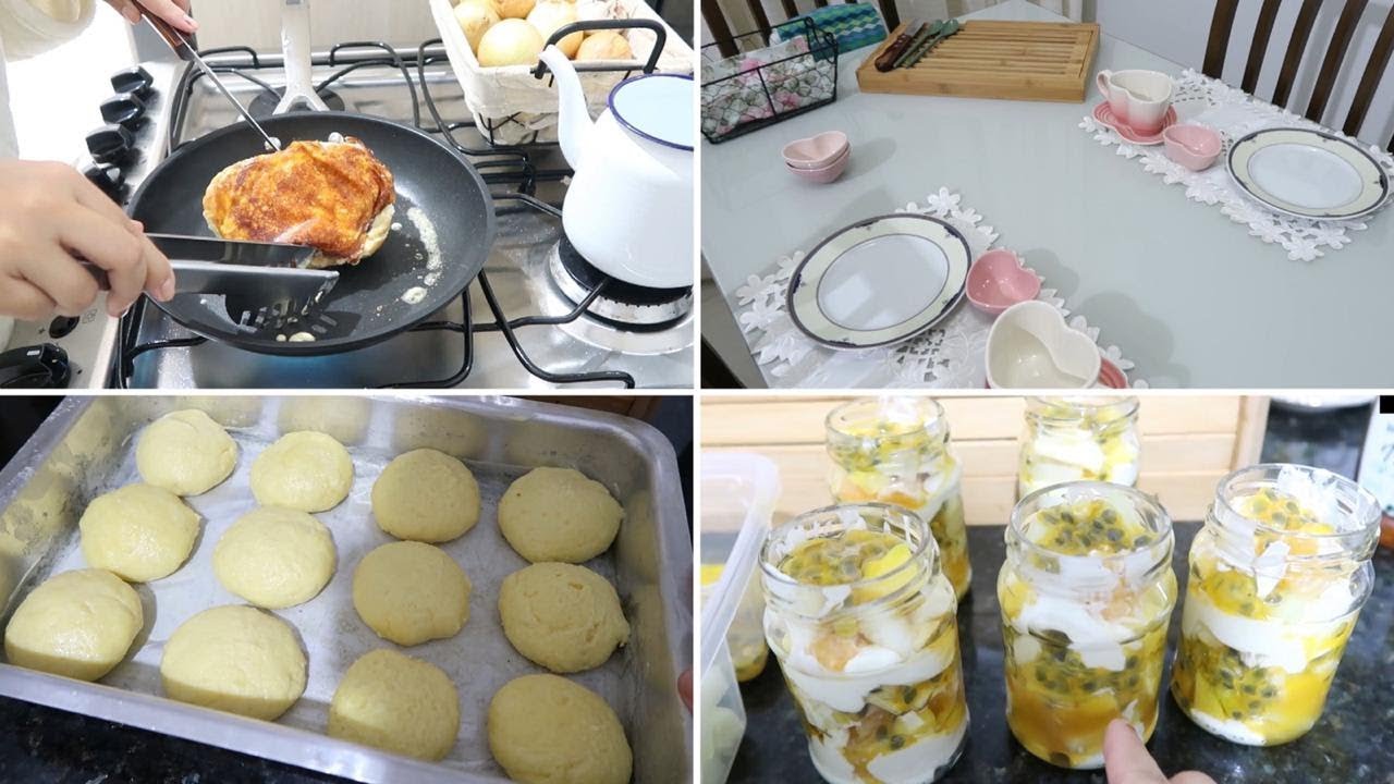 PREPARANDO CAFÉ DA MANHÃ PARA MINHA IRMÃ E PRIMOS - FIZ PÃO DE QUEIJO - SALADA DE FRUTA NO POTE..