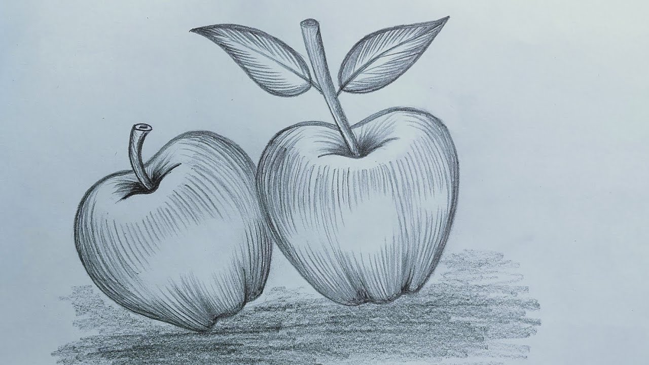 Как карандашом рисовать яблоко карандашом