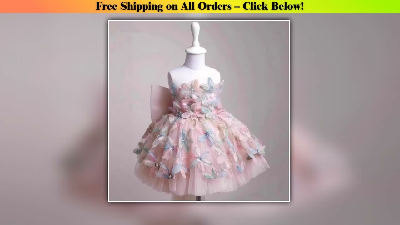New Children's Princess Costume Host's Piano Performance Wedding Birthday Girls Party Dresses