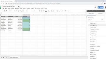 Google Sheets: Định dạng theo điều kiện