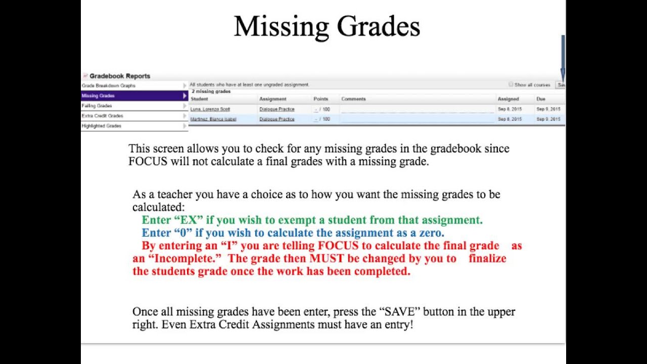 FOCUS Tutorial- Finalizing Grades - YouTube