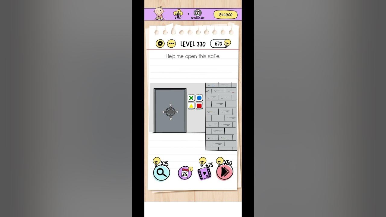 Brain Test Level 330 walkthrough Solution. Help me open the safe. YouTube