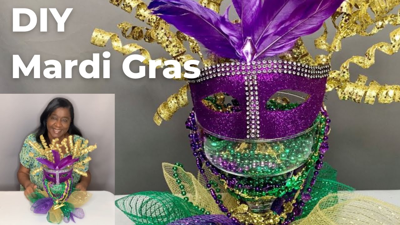 Mardi Gras Centerpiece, Mardi Gras Table Decor, Mardi Gras Full