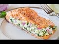 Salmon with Spinach Feta Stuffing