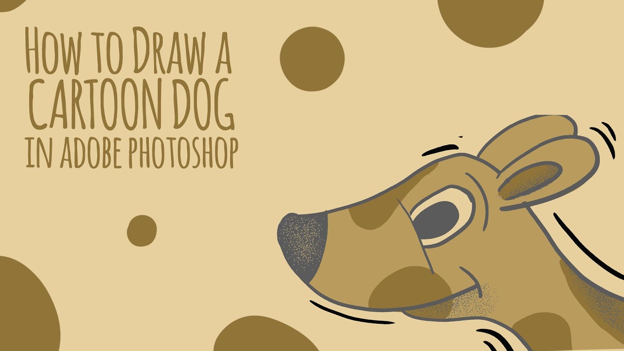 How to Draw a Cartoon Dog | Adobe Photoshop - YouTube
