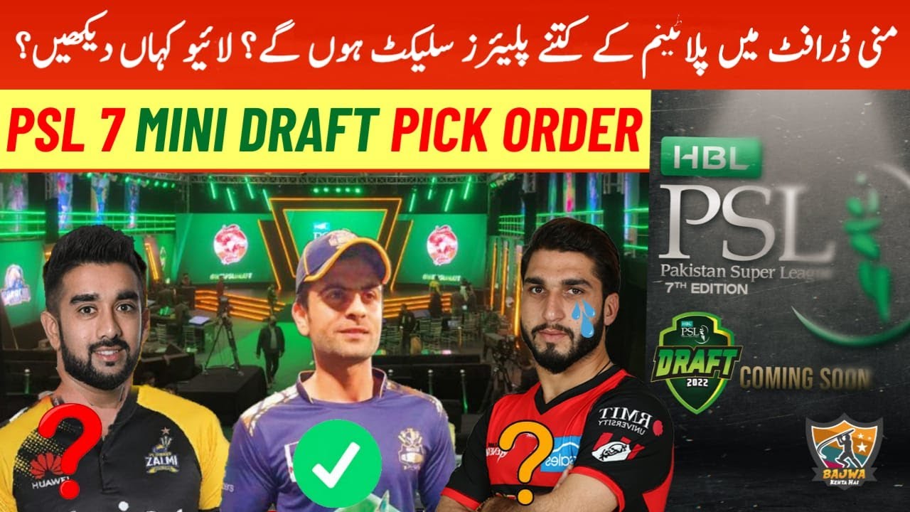 Where to Watch PSL 7 Mini Draft Live? Foreign Players List Draft PSL 2022 Mini Draft Pick Order